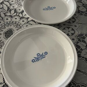 Corning Ware vintage blue cornflower, P309, 9inch pie dishes, two.
